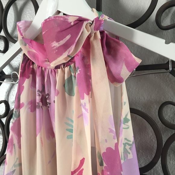 New York & Company Floral Blouse w/ Bow Neckline - Picture 2 of 8